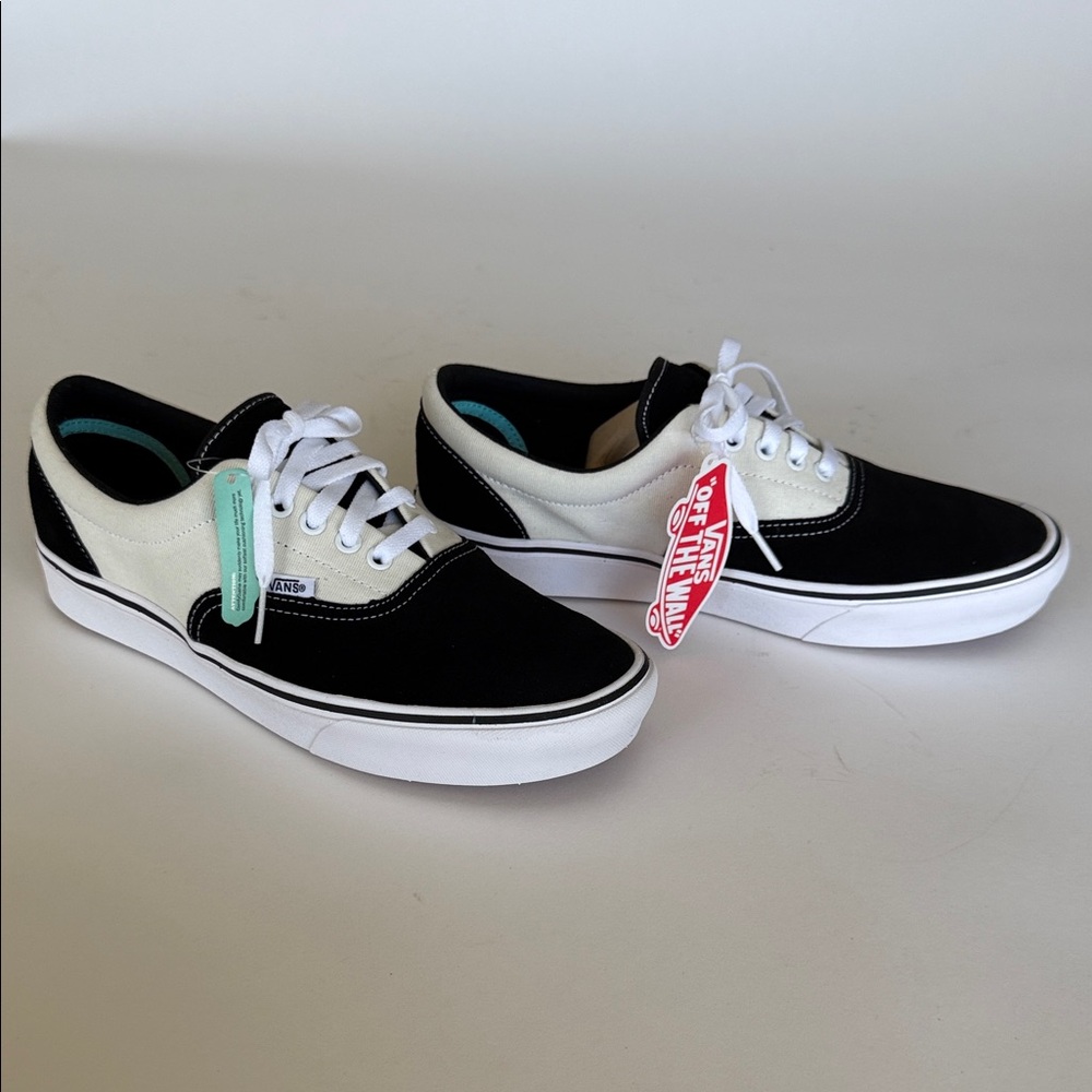 Vans Black and White Low-Top Skate Sneakers